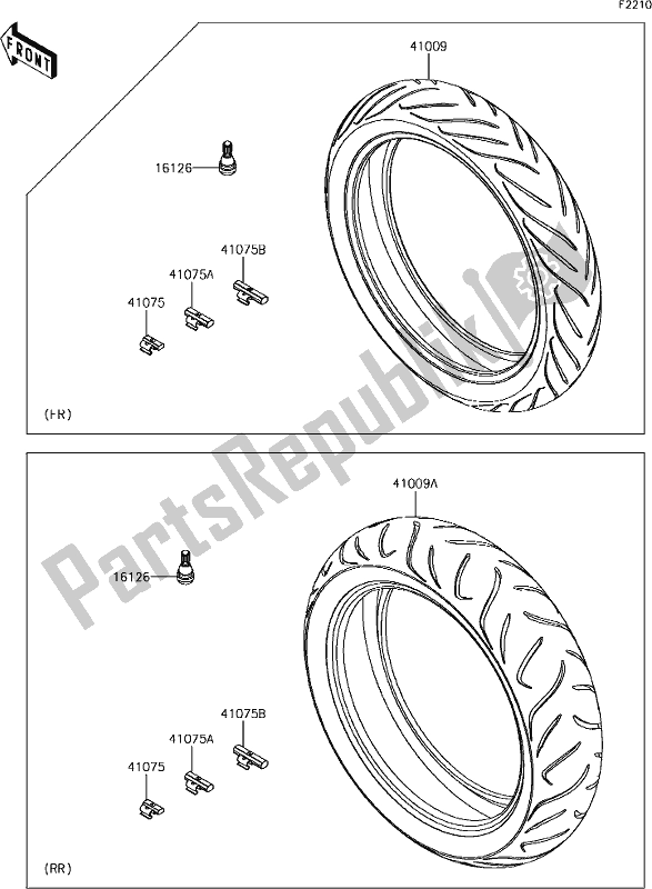 All parts for the 37 Tires of the Kawasaki KLE 650 Versys 2018