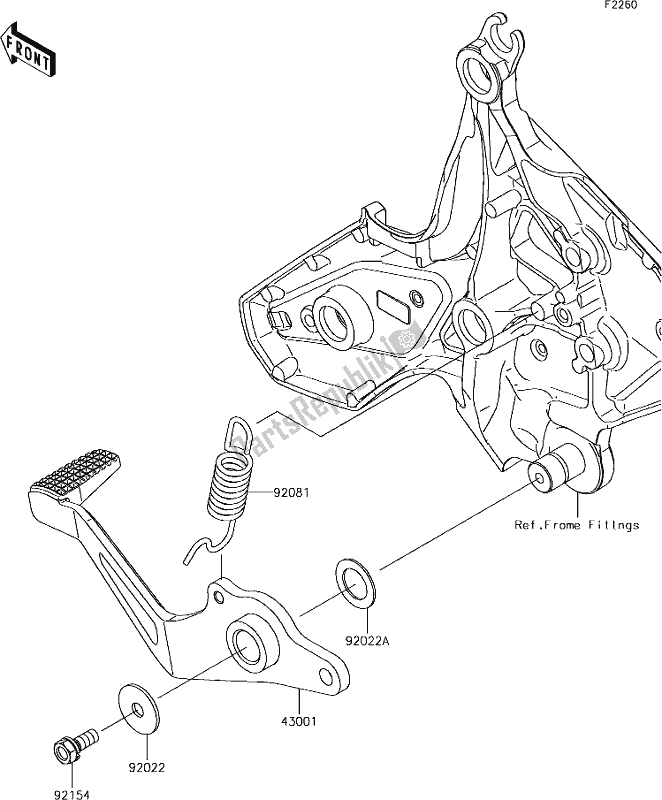 Wszystkie części do 40 Brake Pedal Kawasaki KLE 650 Versys 2018