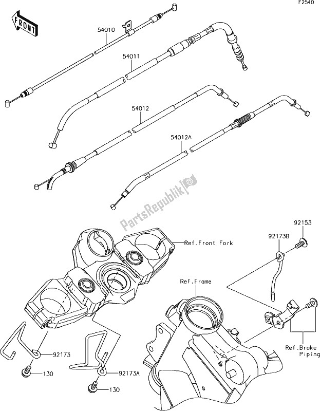 All parts for the 51 Cables of the Kawasaki KLE 650 Versys 2018