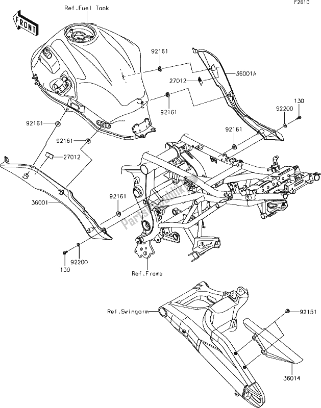 Todas las partes para 52 Side Covers/chain Cover de Kawasaki KLE 650 Versys 2018