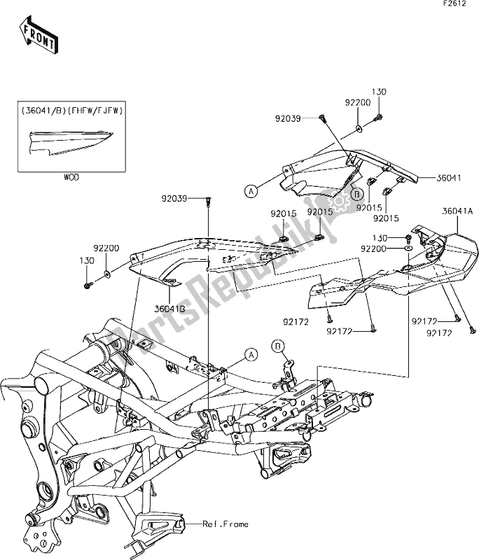 All parts for the 53 Seat Cover of the Kawasaki KLE 650 Versys 2018