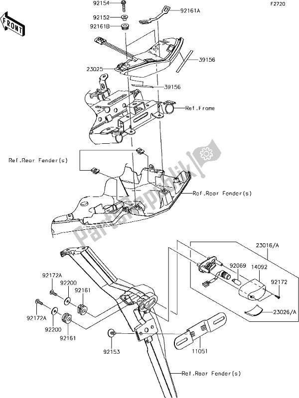 Alle onderdelen voor de 55 Taillight(s) van de Kawasaki KLE 650 Versys 2018