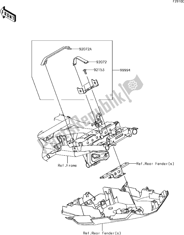 All parts for the 69 Accessory(u-lock Bracket) of the Kawasaki KLE 650 Versys 2018