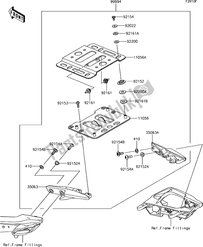 Tutte le parti per il 72 Accessory(topcase Bracket) del Kawasaki KLE 650 Versys 2018