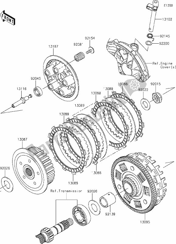 All parts for the 10 Clutch of the Kawasaki KLE 650 Versys 2019