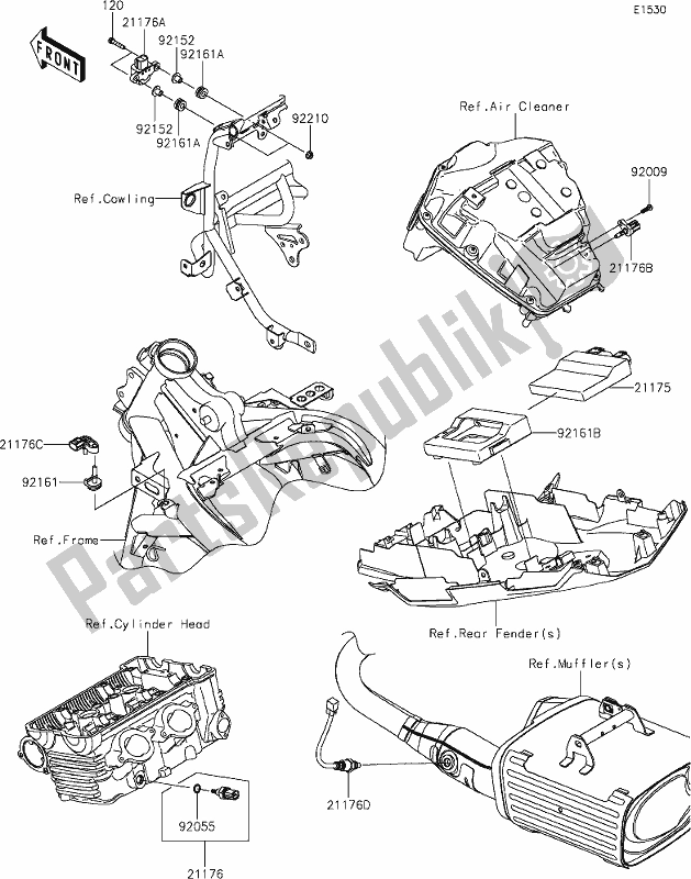 Wszystkie części do 20 Fuel Injection Kawasaki KLE 650 Versys 2019