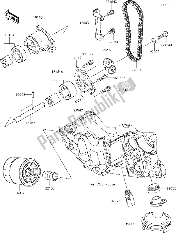 All parts for the 21 Oil Pump of the Kawasaki KLE 650 Versys 2019