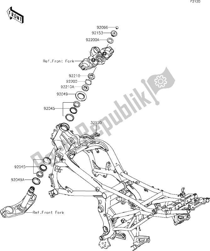 All parts for the 28 Frame of the Kawasaki KLE 650 Versys 2019