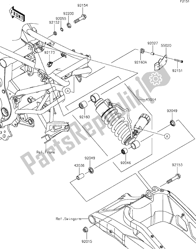 Wszystkie części do 32 Suspension/shock Absorber Kawasaki KLE 650 Versys 2019