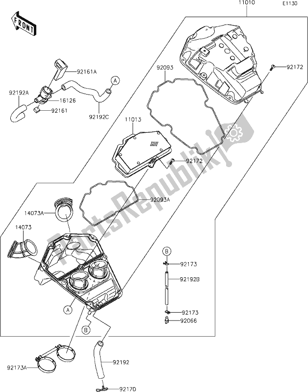 Todas las partes para 4 Air Cleaner de Kawasaki KLE 650 Versys 2019