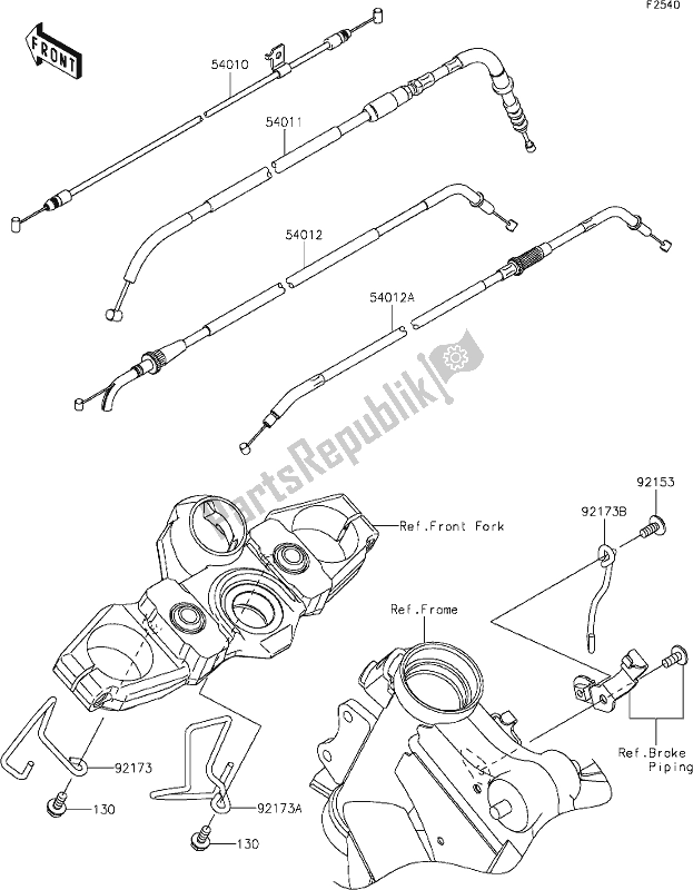 All parts for the 51 Cables of the Kawasaki KLE 650 Versys 2019