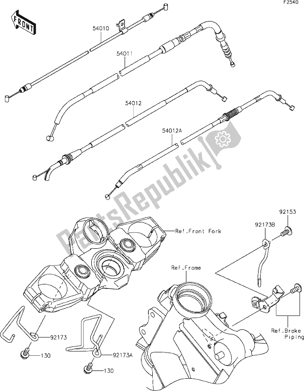 All parts for the 51 Cables of the Kawasaki KLE 650 Versys 2019