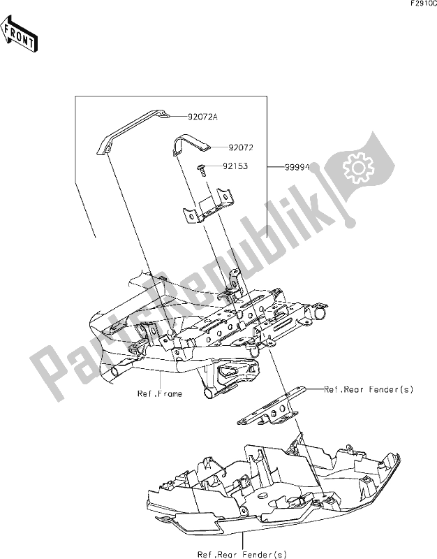 All parts for the 66 Accessory(u-lock Bracket) of the Kawasaki KLE 650 Versys 2019