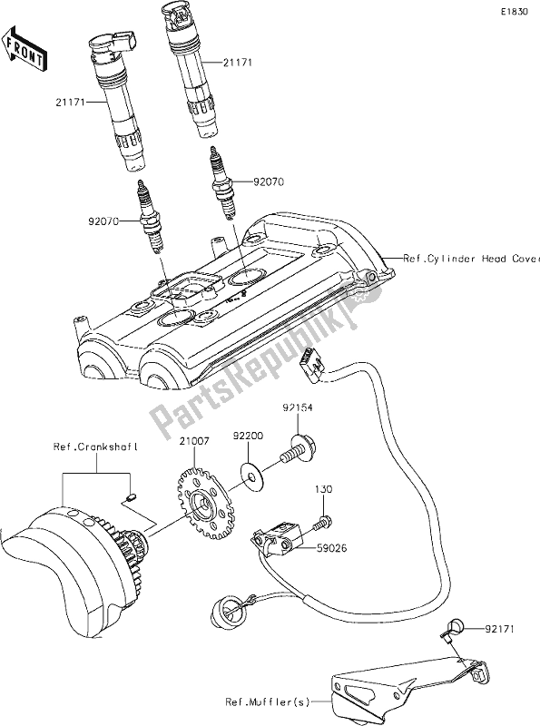 All parts for the 23 Ignition System of the Kawasaki KLE 650 Versys 2020