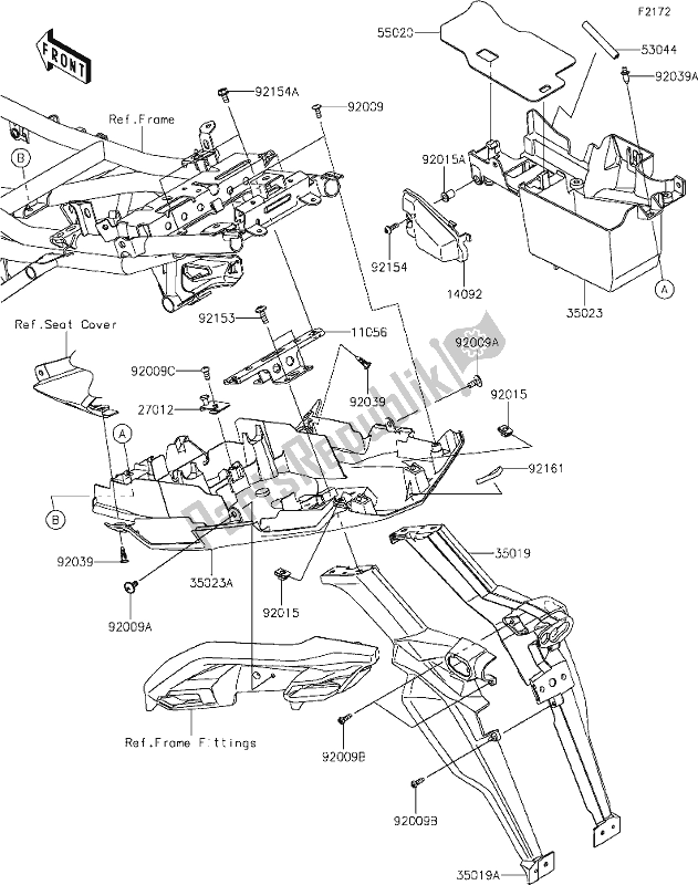 Wszystkie części do 35 Rear Fender(s) Kawasaki KLE 650 Versys 2020