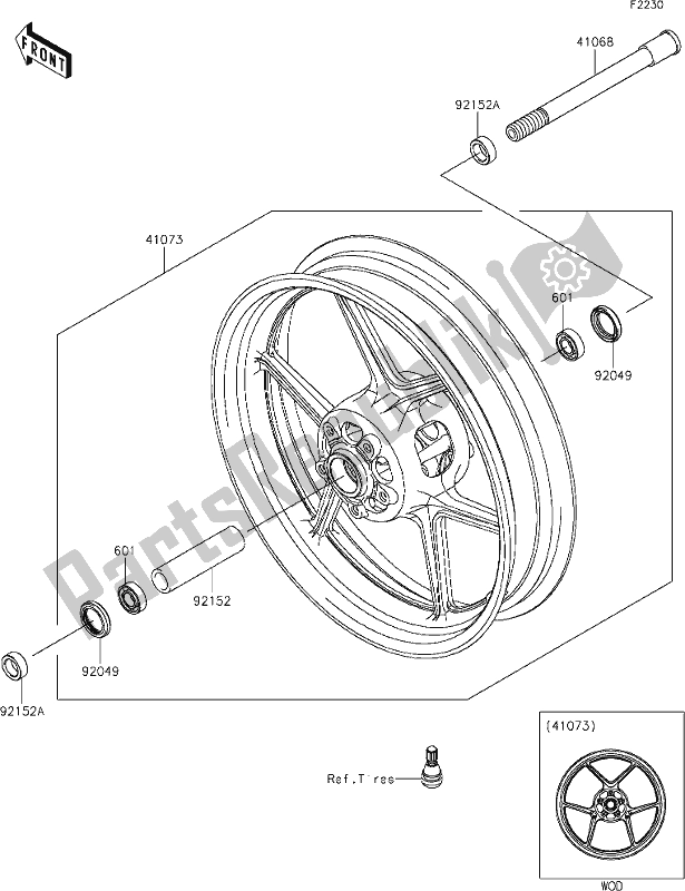 Wszystkie części do 38 Front Hub Kawasaki KLE 650 Versys 2020