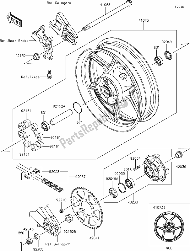 Wszystkie części do 39 Rear Hub Kawasaki KLE 650 Versys 2020