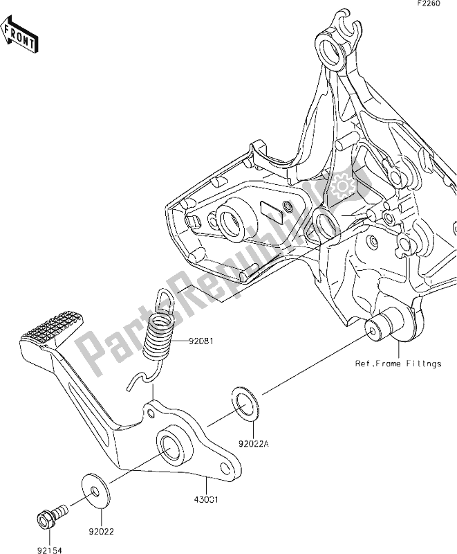 Wszystkie części do 40 Brake Pedal Kawasaki KLE 650 Versys 2020