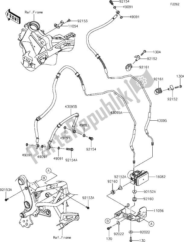 Alle onderdelen voor de 41 Brake Piping van de Kawasaki KLE 650 Versys 2020