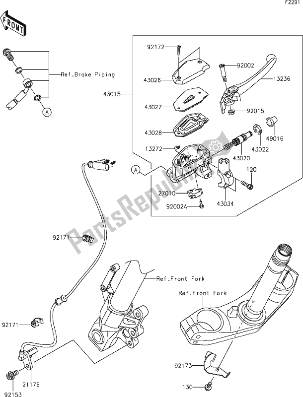 Wszystkie części do 42 Front Master Cylinder Kawasaki KLE 650 Versys 2020