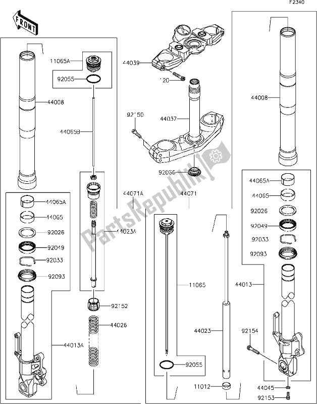 Wszystkie części do 47 Front Fork Kawasaki KLE 650 Versys 2020