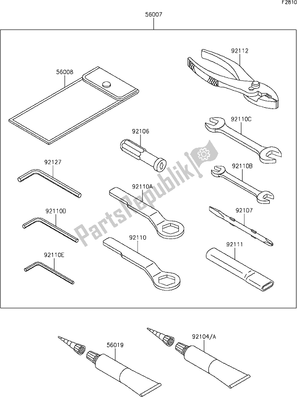 All parts for the 59 Owner's Tools of the Kawasaki KLE 650 Versys 2020