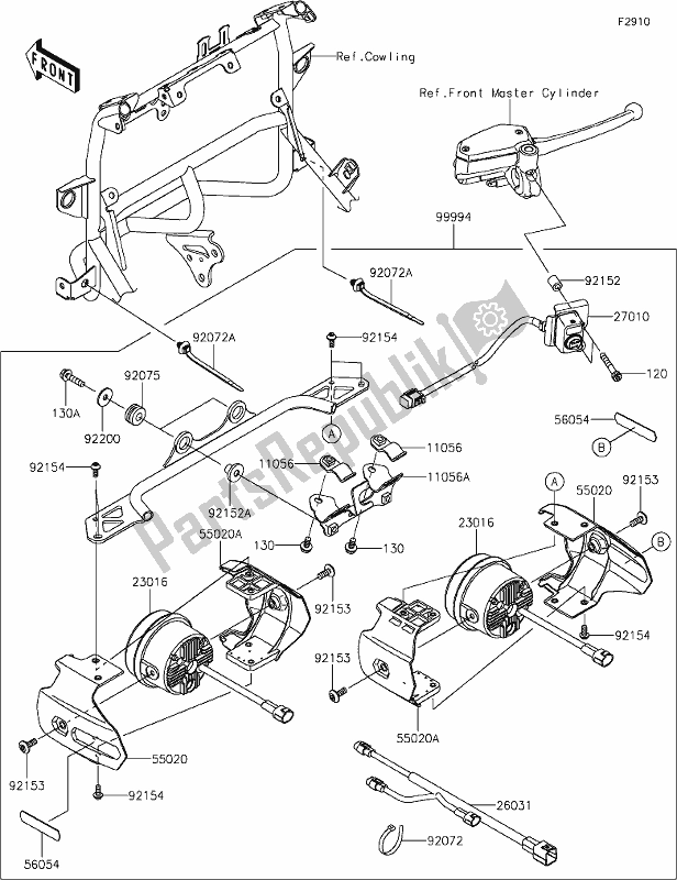 Wszystkie części do 63 Accessory(fog Lamp) Kawasaki KLE 650 Versys 2020