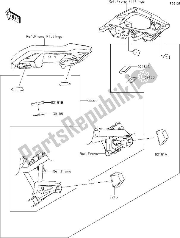 Wszystkie części do 68 Accessory(bag Fitting Kit) Kawasaki KLE 650 Versys 2020