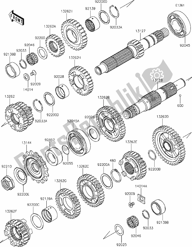 All parts for the 11 Transmission of the Kawasaki KLE 650 Versys 2021