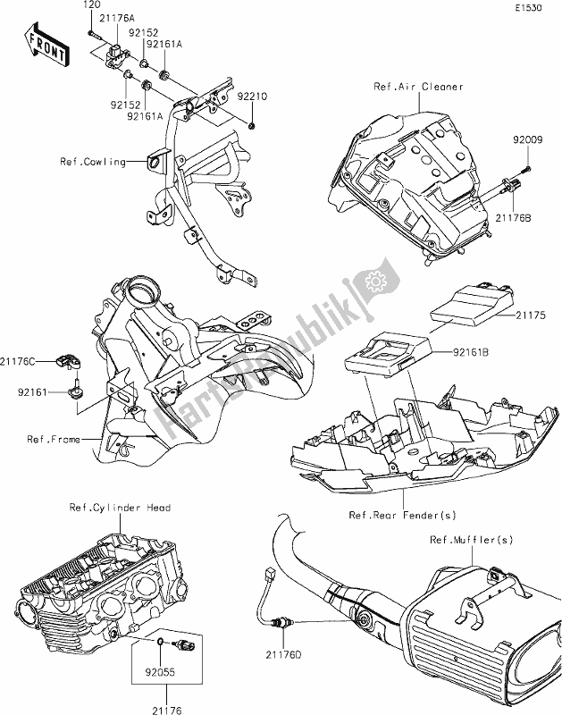Alle onderdelen voor de 20 Fuel Injection van de Kawasaki KLE 650 Versys 2021