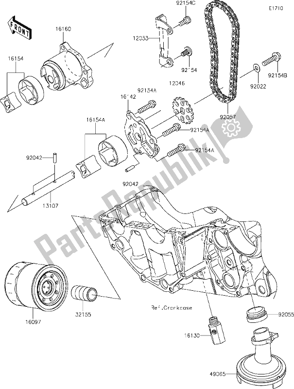 Toutes les pièces pour le 21 Oil Pump du Kawasaki KLE 650 Versys 2021