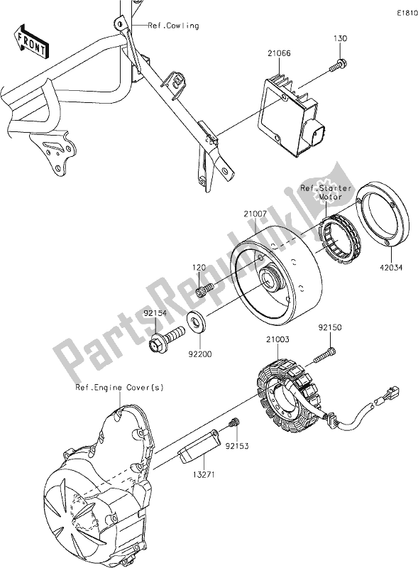 All parts for the 22 Generator of the Kawasaki KLE 650 Versys 2021