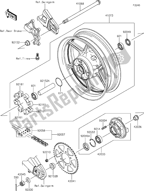 Alle onderdelen voor de 39 Rear Hub van de Kawasaki KLE 650 Versys 2021