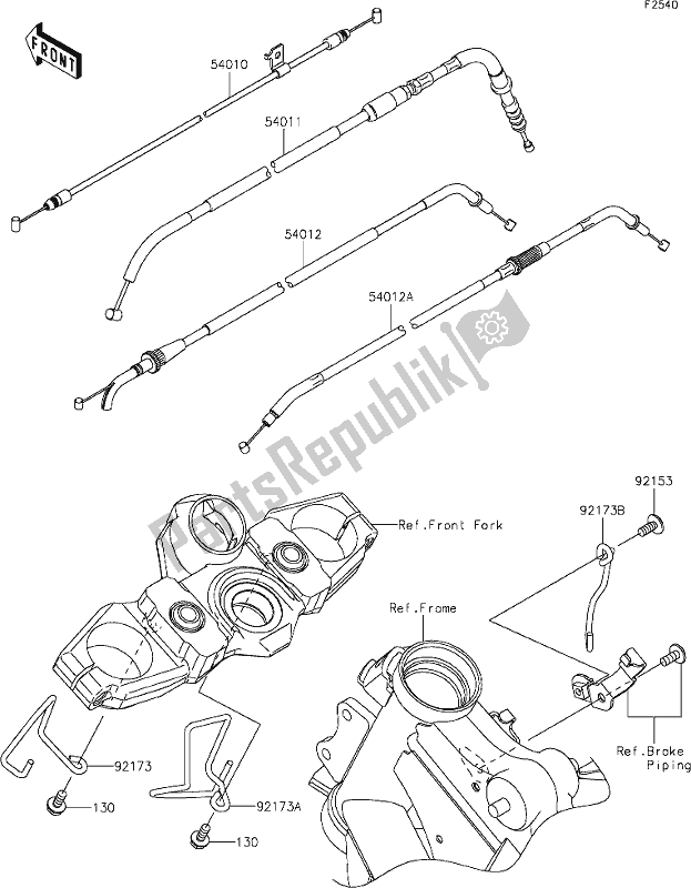 Alle onderdelen voor de 51 Cables van de Kawasaki KLE 650 Versys 2021