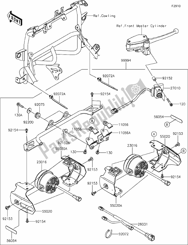 All parts for the 63 Accessory(fog Lamp) of the Kawasaki KLE 650 Versys 2021