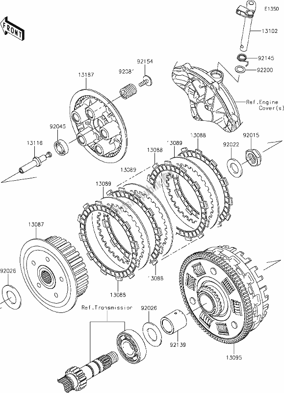 Tutte le parti per il 10 Clutch del Kawasaki KLE 650 Versys Lams 2019