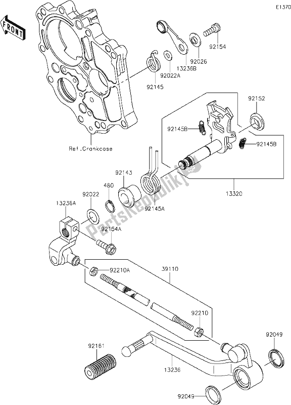 Tutte le parti per il 13 Gear Change Mechanism del Kawasaki KLE 650 Versys Lams 2019