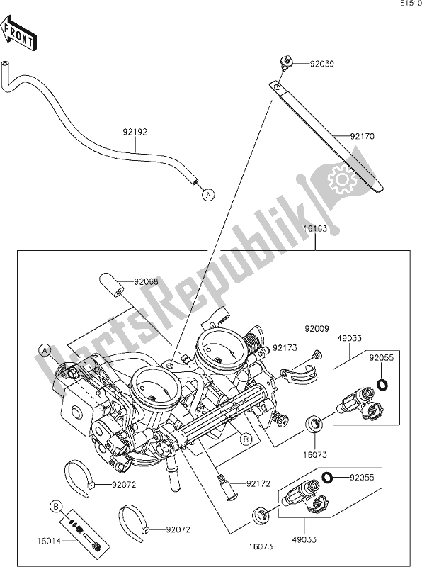 Tutte le parti per il 18 Throttle del Kawasaki KLE 650 Versys Lams 2019