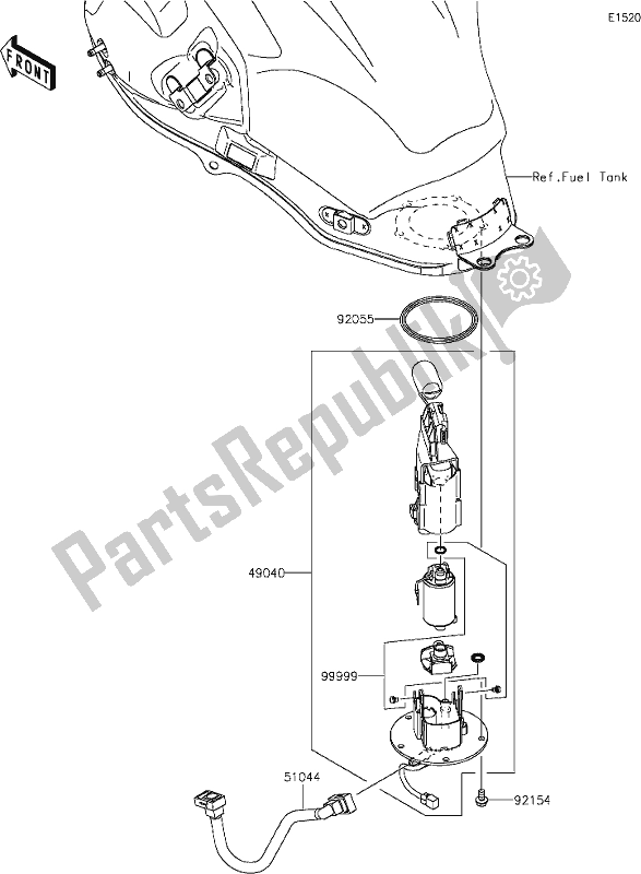 Tutte le parti per il 19 Fuel Pump del Kawasaki KLE 650 Versys Lams 2019