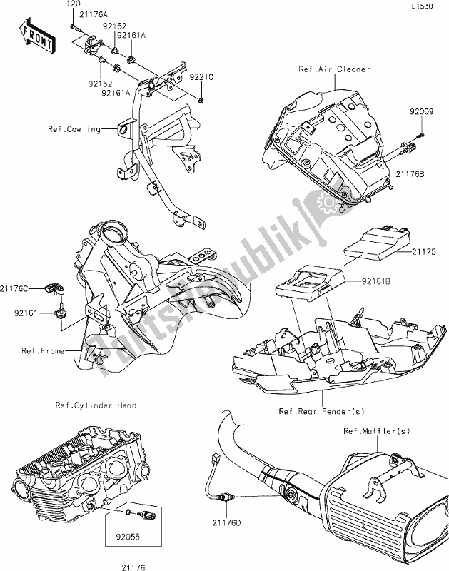 Tutte le parti per il 20 Fuel Injection del Kawasaki KLE 650 Versys Lams 2019