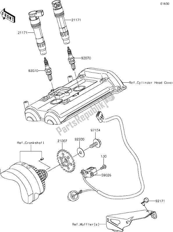 Tutte le parti per il 23 Ignition System del Kawasaki KLE 650 Versys Lams 2019