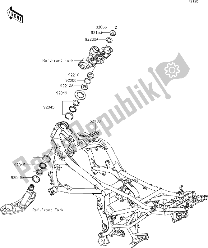 All parts for the 28 Frame of the Kawasaki KLE 650 Versys Lams 2019