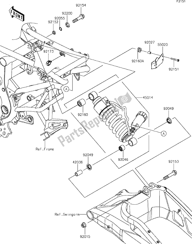 Tutte le parti per il 32 Suspension/shock Absorber del Kawasaki KLE 650 Versys Lams 2019