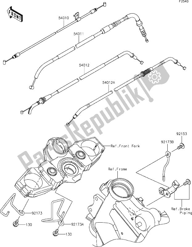 Tutte le parti per il 51 Cables del Kawasaki KLE 650 Versys Lams 2019