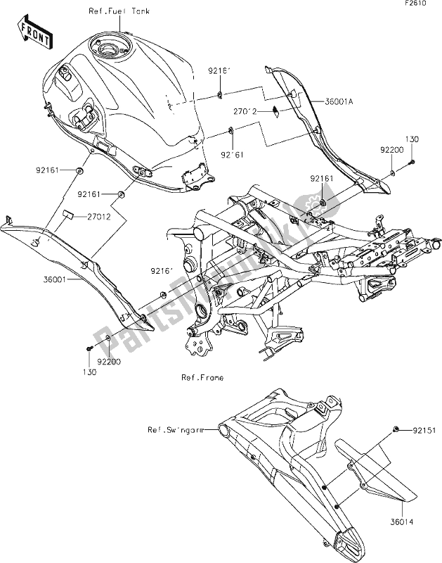 Toutes les pièces pour le 52 Side Covers/chain Cover du Kawasaki KLE 650 Versys Lams 2019