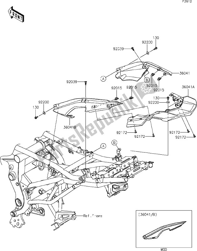 Tutte le parti per il 53 Seat Cover del Kawasaki KLE 650 Versys Lams 2019