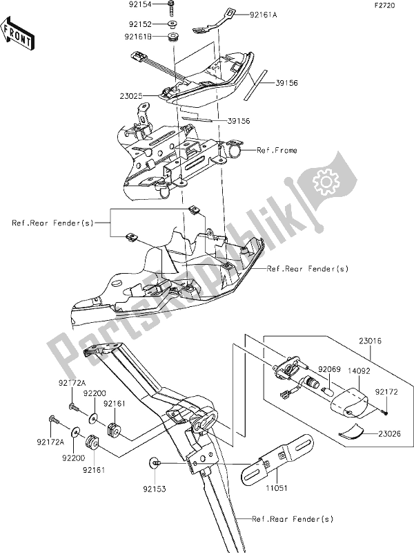 Todas as partes de 55 Taillight(s) do Kawasaki KLE 650 Versys Lams 2019