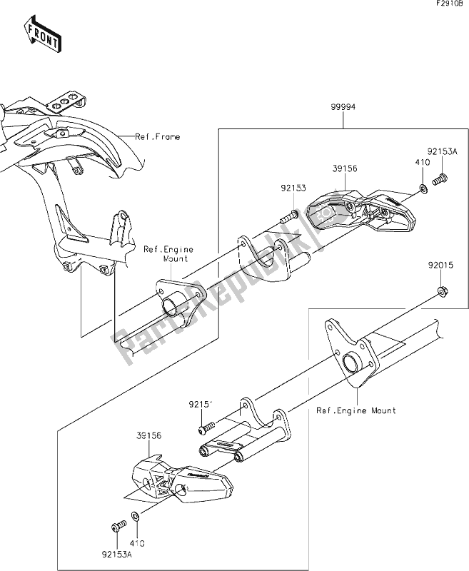 Toutes les pièces pour le 65 Accessory(engine Guard) du Kawasaki KLE 650 Versys Lams 2019