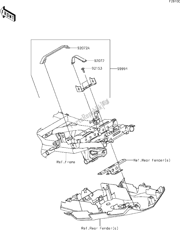 Tutte le parti per il 66 Accessory(u-lock Bracket) del Kawasaki KLE 650 Versys Lams 2019