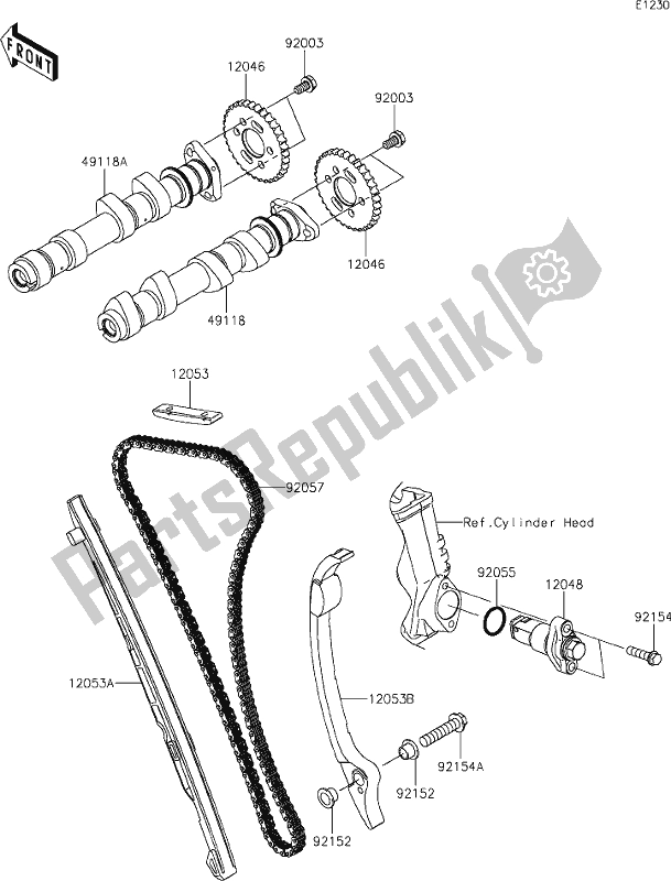 Tutte le parti per il 7 Camshaft(s)/tensioner del Kawasaki KLE 650 Versys Lams 2019